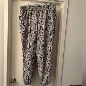 Express snakeskin jogger pants L